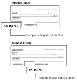 Bank Routing Number Sample